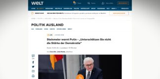 Steinmeier varuje Putina: "Nepodceňujte sílu demokracie"