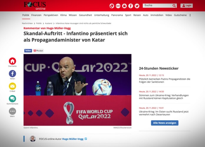 Infantino jako katarský ministr propagandy